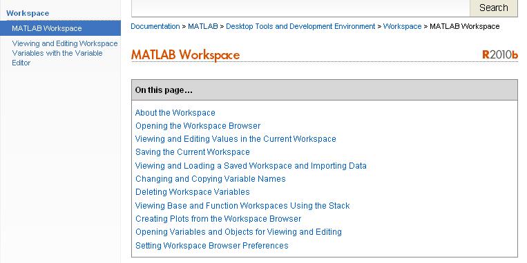 Matlab Workspace